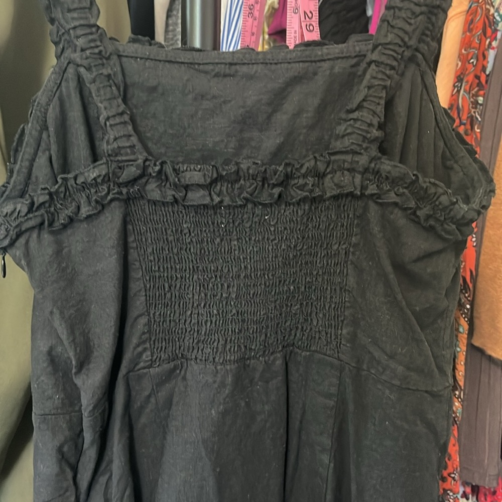 UO Wren Linen Ruffle Mini Dress LBD - Picture 10 of 12